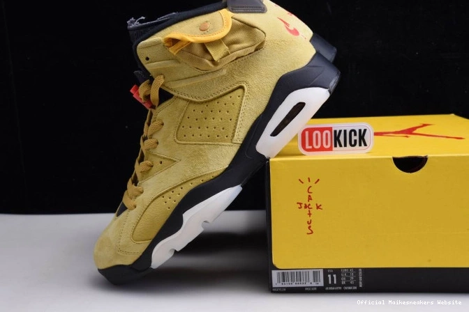 Official Maikesneakers CN1084-300 TRAVIS 6 JORDAN X YELLOW AIR SCOTT 0705